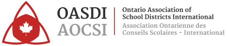 OASDI AOCSI logo: Ontario Association of School Districts International, with English and French titles.