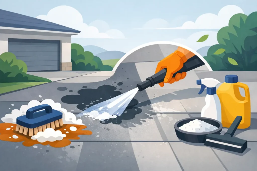 How to Remove Driveway Stains Without Damage
